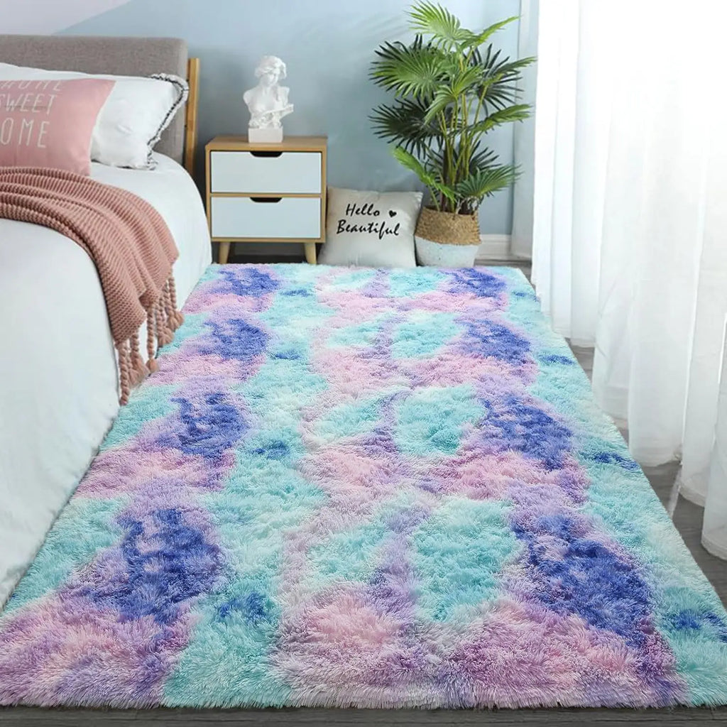 Tie-Dye Plush Fluffy Area Rug