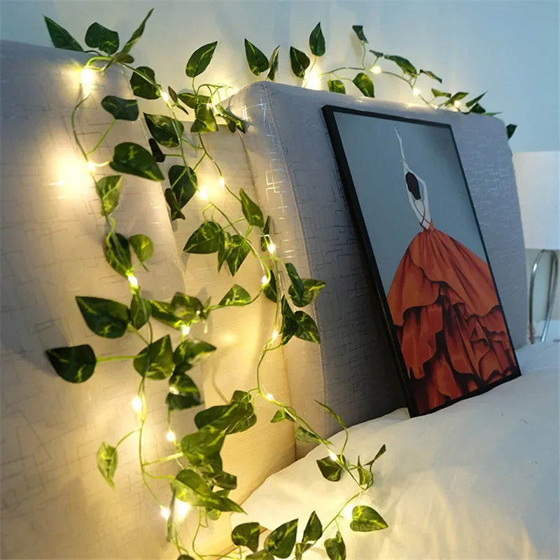 Flower Vine Fairy String Lights — Green Leaf LED