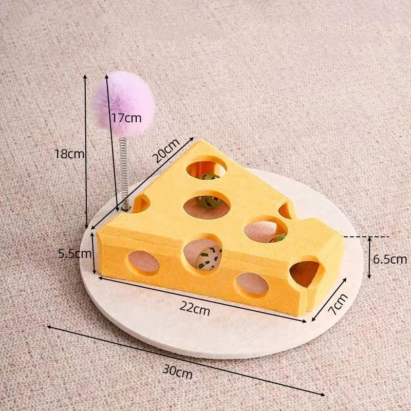 Cat Puzzle Maze Toy with Bell Ball — Interactive Felt Box