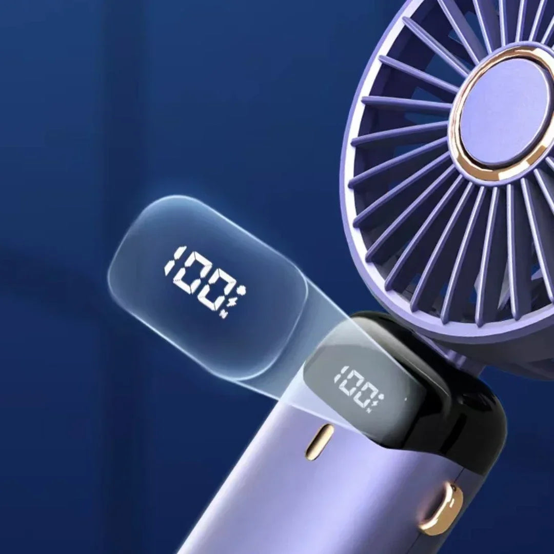 Rechargeable Mini Fan with LED Display & Aromatherapy (5-Speed)
