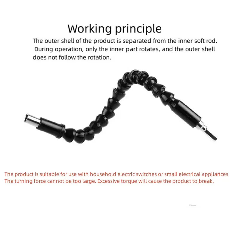 Flexible Drill Bit Extension Rod for Tight Spaces