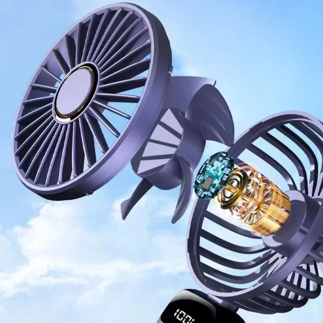 Rechargeable Mini Fan with LED Display & Aromatherapy (5-Speed)