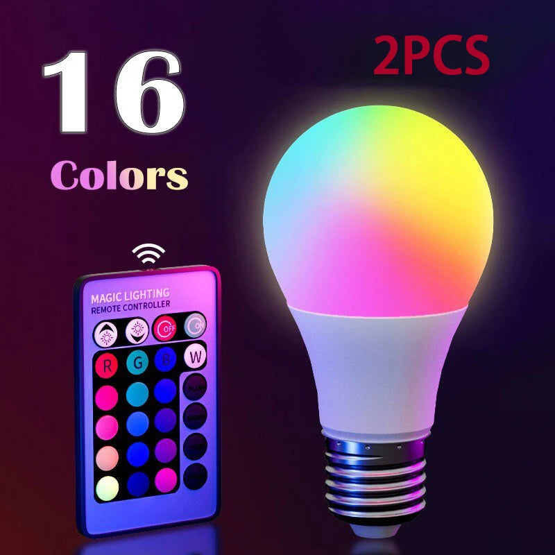 16-Color RGB Smart LED Bulb with Remote (E27)
