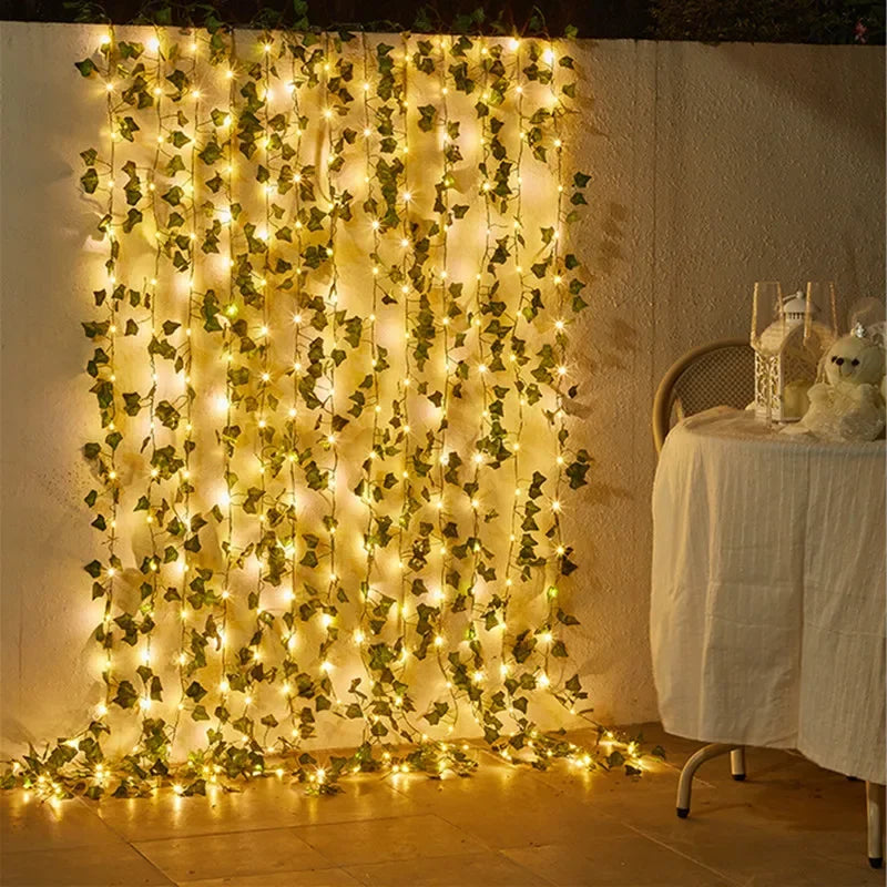 Flower Vine Fairy String Lights — Green Leaf LED