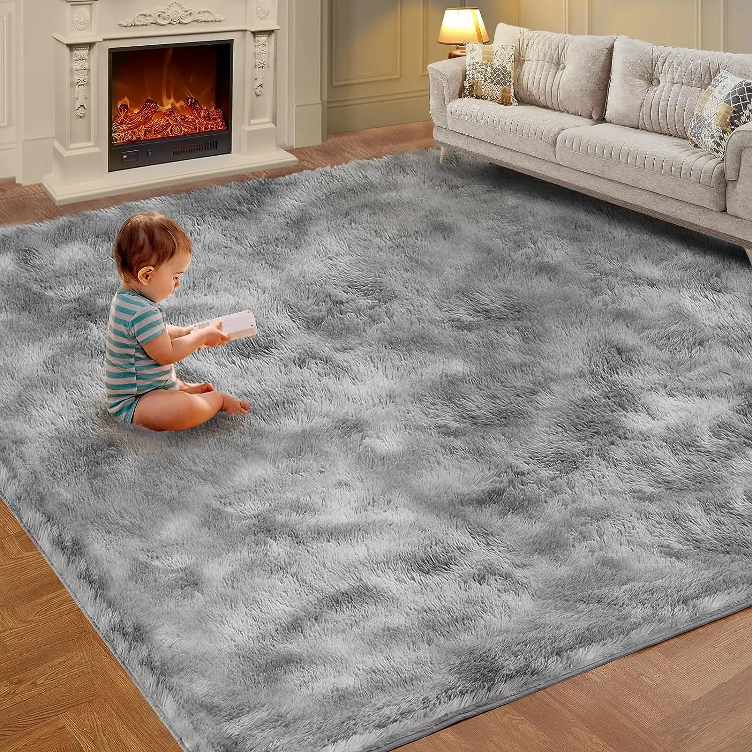 Tie-Dye Plush Fluffy Area Rug