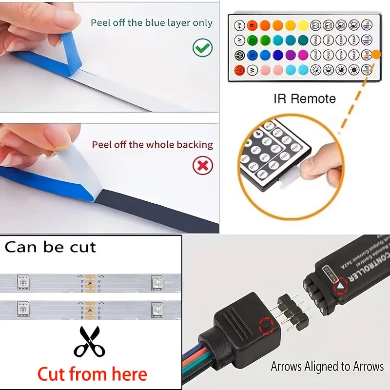 RGB LED Strip Lights with App Control (1M–40M)