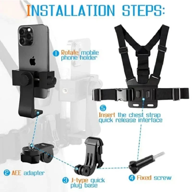 Hands-Free Chest Strap Phone & Camera Holder