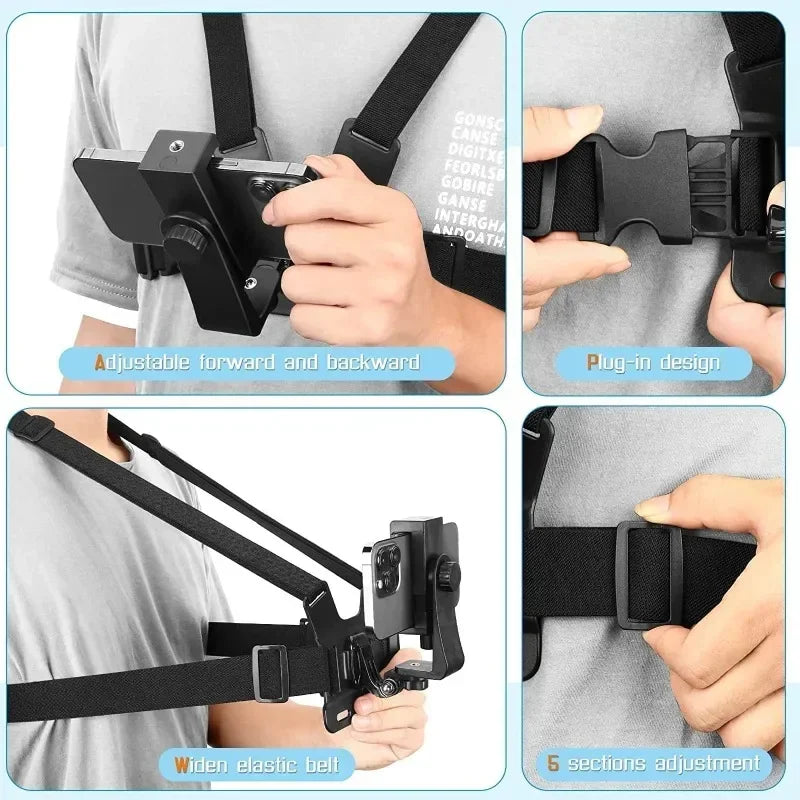 Hands-Free Chest Strap Phone Holder Mount
