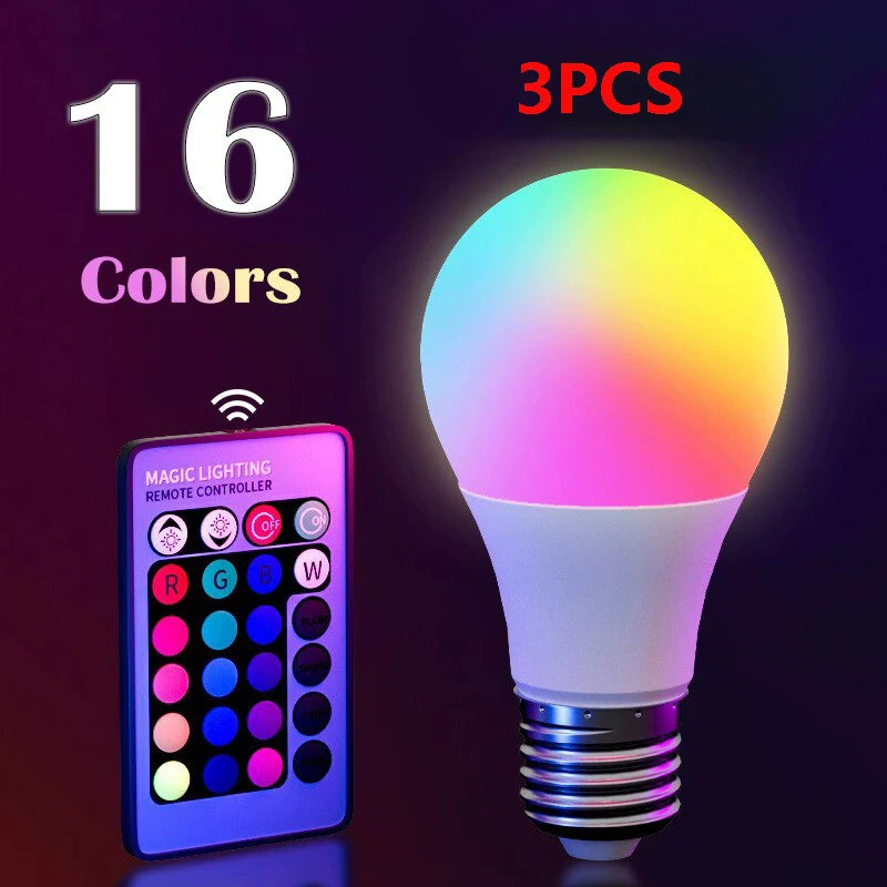 16-Color RGB Smart LED Bulb with Remote (E27)