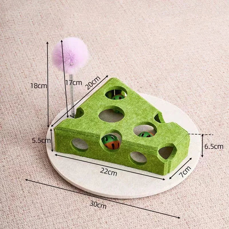 Cat Puzzle Maze Toy with Bell Ball — Interactive Felt Box