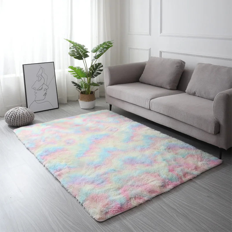 Tie-Dye Plush Fluffy Area Rug