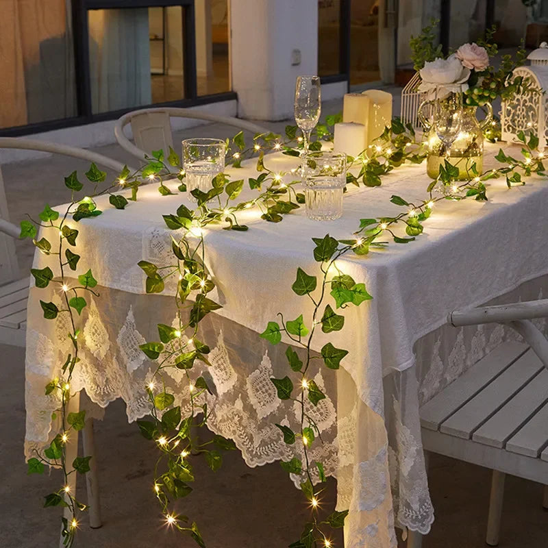 Flower Vine Fairy String Lights — Green Leaf LED