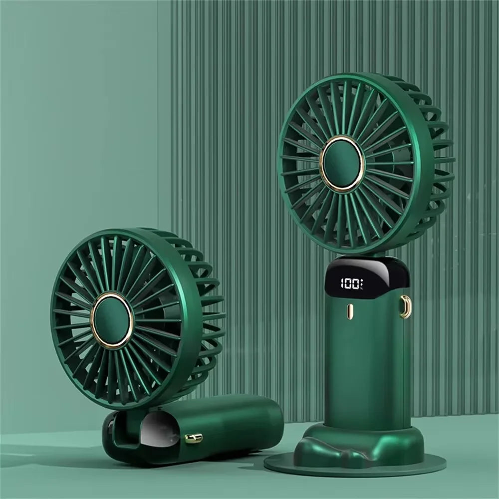 Rechargeable Mini Fan with LED Display & Aromatherapy (5-Speed)