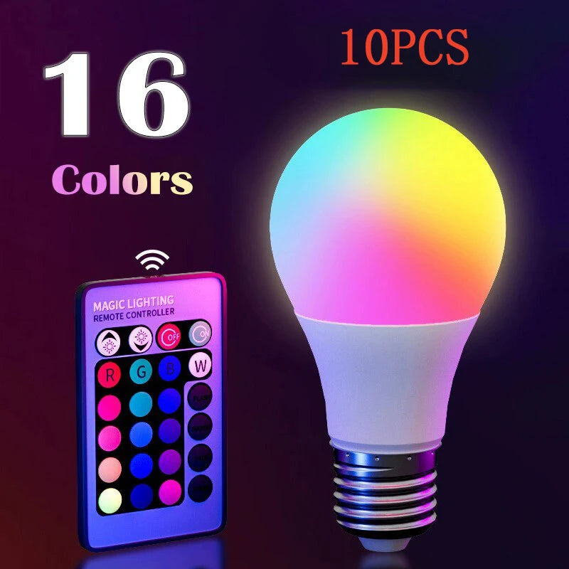 16-Color RGB Smart LED Bulb with Remote (E27)