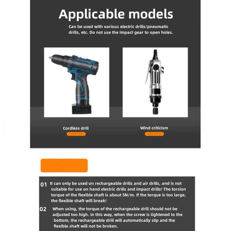 Flexible Drill Bit Extension Rod for Tight Spaces
