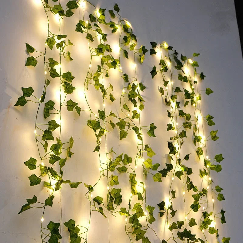 Flower Vine Fairy String Lights — Green Leaf LED