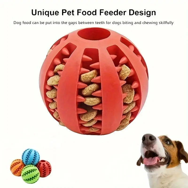 Dog Chew Toy Ball — Treat Feeder & Teeth Cleaner