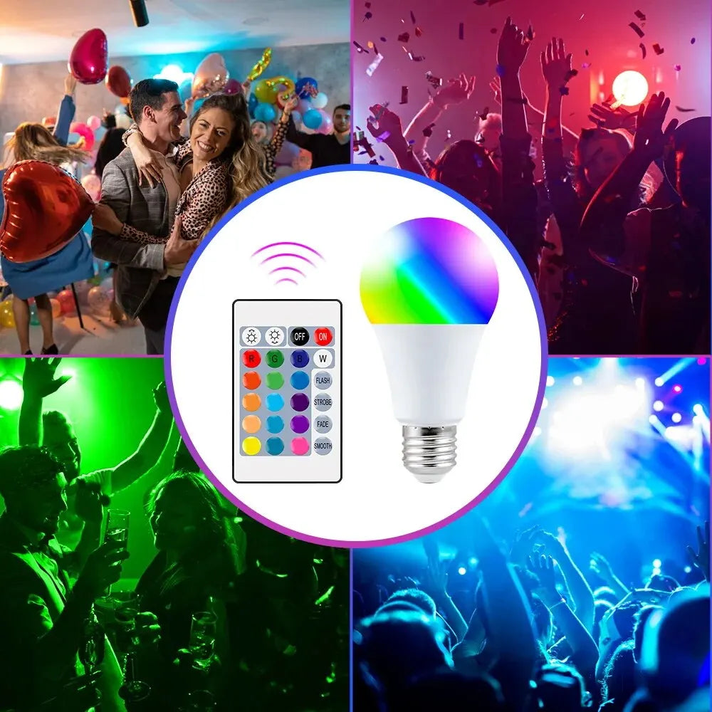 16-Color RGB Smart LED Bulb with Remote (E27)