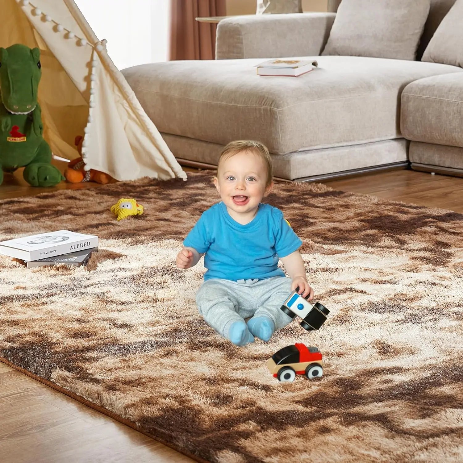 Tie-Dye Plush Fluffy Area Rug