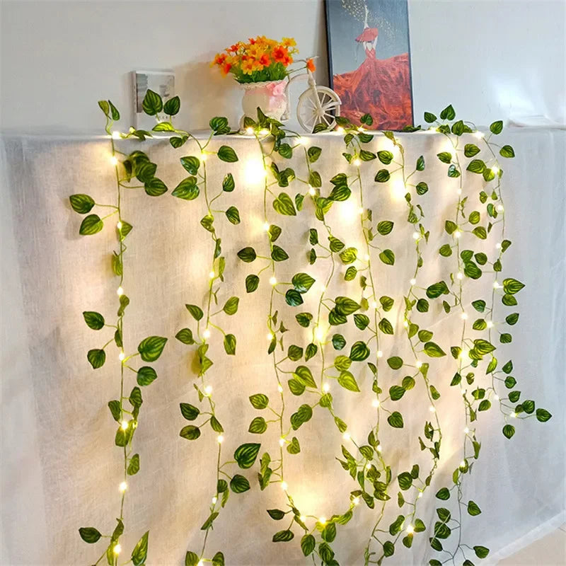 Flower Vine Fairy String Lights — Green Leaf LED