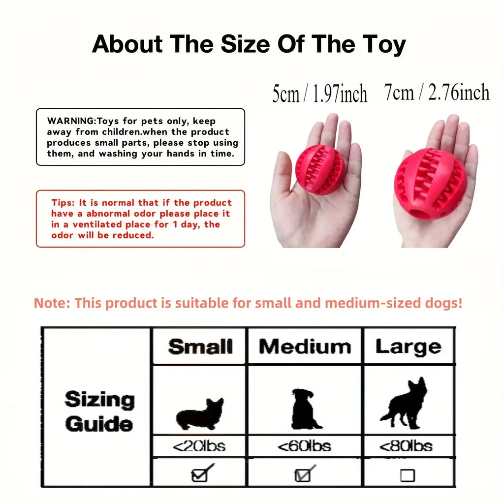 Dog Chew Toy Ball — Treat Feeder & Teeth Cleaner