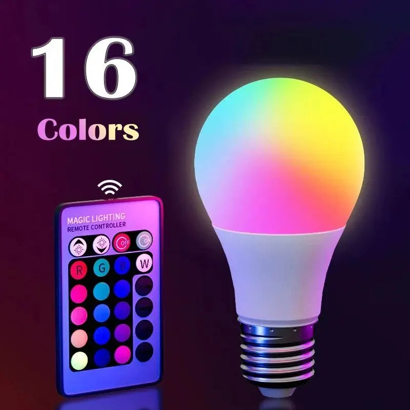 16-Color RGB Smart LED Bulb with Remote (E27)