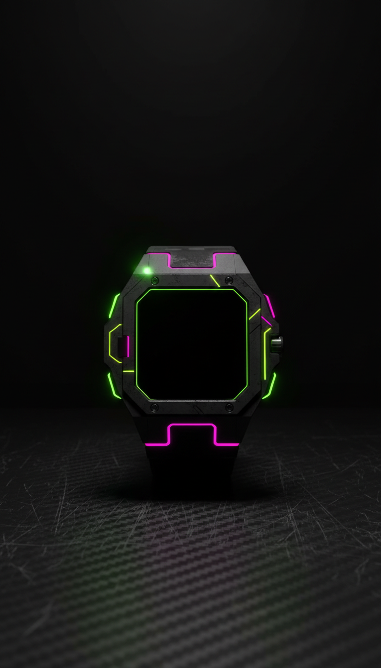 Neon-Accented Modular Smart Watch